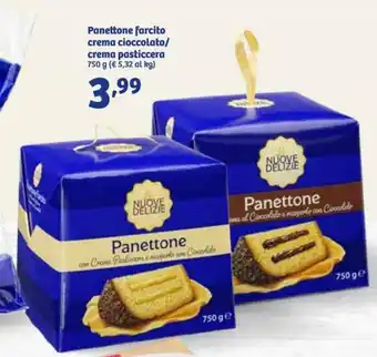 In'S Mercato Panettone farcito crema cioccolato/crema pasticcera 750g offerta