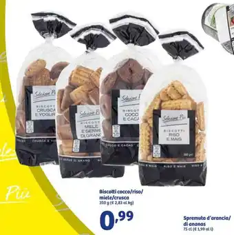 In'S Mercato Biscotti cocco/riso/miele/crusca 350g offerta
