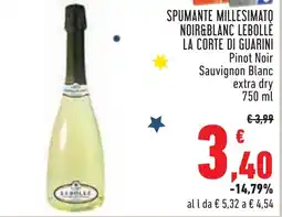 Conad Spumante millesimato noir&blanc lebollè la corte di guarini offerta