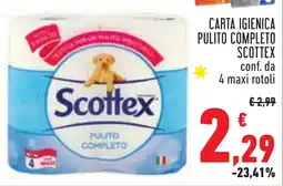 Conad Carta igienica pulito completo SCOTTEX offerta