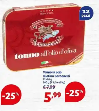 Sardanelli Tonno in olio di oliva 12x80g 960g