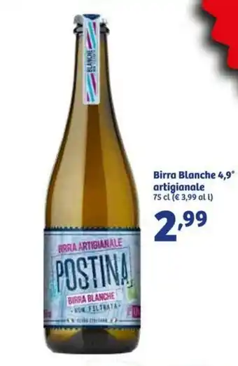 In'S Mercato Postina Birra Blanche 4,9° artigianale 75cl offerta