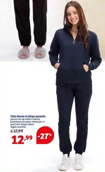 Tuta donna in felpa pesante