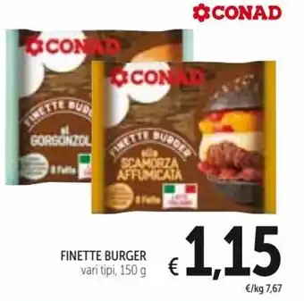 Spazio Conad Finette Burger 150 g offerta