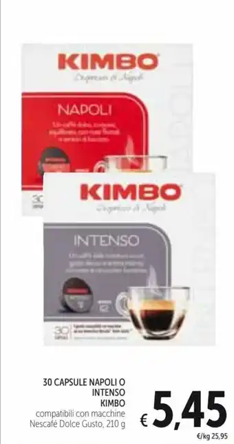 Spazio Conad Kimbo 30 Capsule Napoli O Intenso 210g offerta