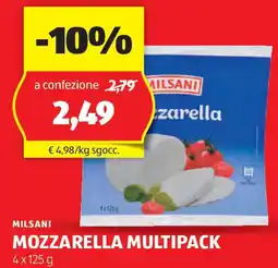 ALDI Milsani mozzarella multipack offerta