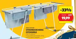 ALDI Home creation stendibiancheria estensibile offerta