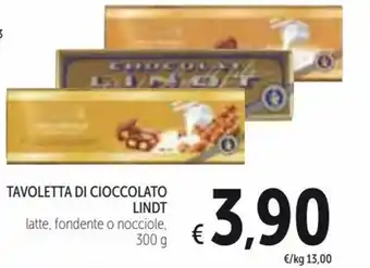 Spazio Conad Lindt Tavoletta Di Cioccolato 300g offerta