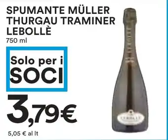 Coop Spumante müller thurgau traminer LEBOLLÈ offerta