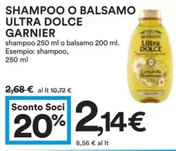 Coop Shampoo o balsamo ultra dolce GARNIER offerta