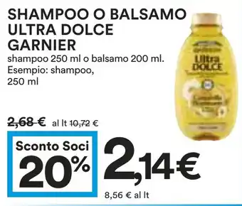 Coop Shampoo o balsamo ultra dolce GARNIER offerta