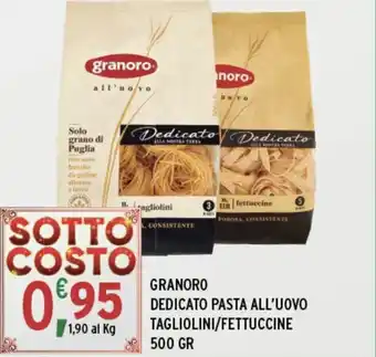 Gecop Granoro dedicato pasta all'uovo tagliolini/fettuccine offerta