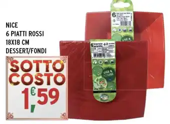 Gecop Nice nice 6 piatti rossi dessert/fondi offerta