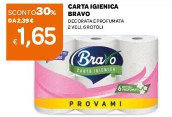 Ekom Bravo Carta Igienica 2 veli, 6 rotoli offerta