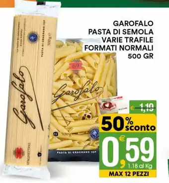 Gecop Garofalo Pasta Di Semola Varie Trafile Formati Normali 500gr offerta