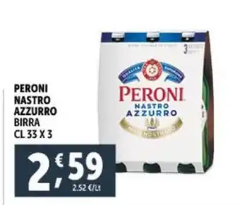Deco Supermercati Peroni nastro azzurro birra offerta