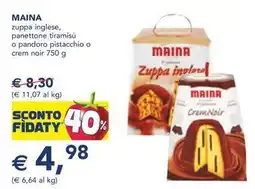 Esselunga MAINA zuppa inglese, panettone tiramisù offerta
