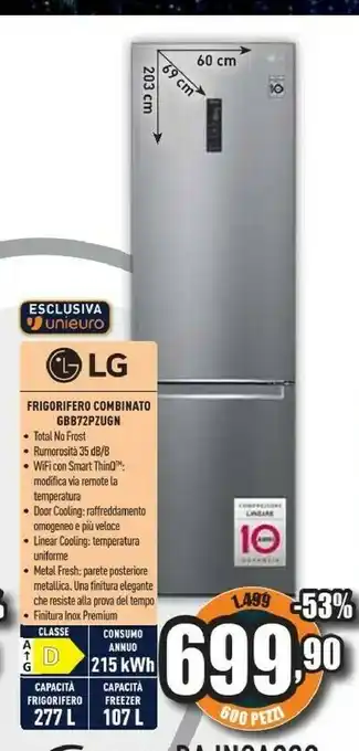 Unieuro Frigoriferi lg offerta