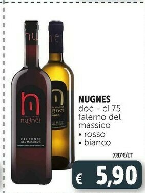 Deco Supermercati Nugnes doc falerno del massico rosso offerta