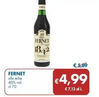 MD Discount FERNET alle erbe 40% vol. offerta