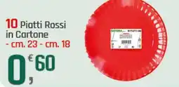 Supermercati Dok 10 Piatti Rossi in Cartone offerta