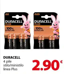 Famila Superstore DURACELL 4 pile stilo/ministilo linea Plus offerta