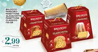 Gecop Balocco Pandoro/Panettone Glassuvetta/Panettone Classico 750gr offerta