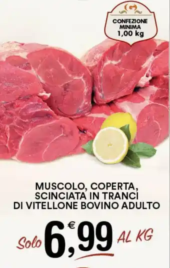 Gecop Muscolo, Coperta, Scinciata in Tranci di Vitellone Bovino Adulto 1,00 kg offerta