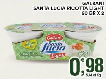 Gecop Galbani Santa Lucia Ricotta Light 90gr x 2 offerta