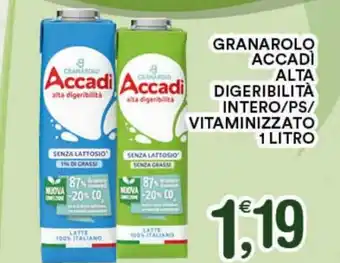 Gecop Granarolo Accadì Alta Digeribilità Intero/PS/Vitaminizzato 1 litro offerta