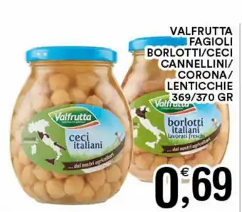 Gecop Valfrutta Fagioli Borlotti/Ceci Cannellini/Corona/Lenticchie 369/370gr offerta