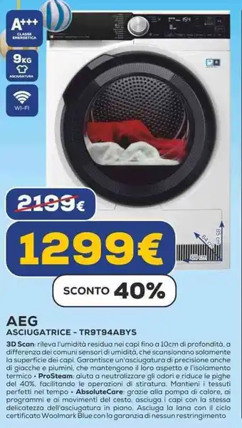 Euronics AEG ASCIUGATRICE - TR9T94ABYS offerta