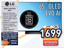 Unieuro LG SMART TV OLED EVO 65C44 offerta