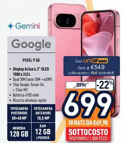 Unieuro Google PIXEL 9 5G offerta