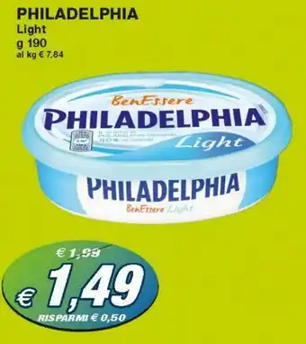 Prix Quality Philadelphia Light 190g offerta