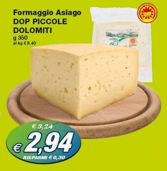 Prix Quality Piccole Dolomiti Formaggio Asiago DOP 350g offerta