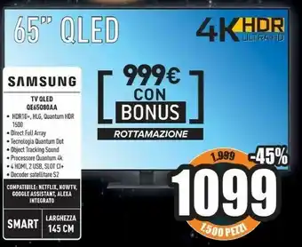 Unieuro Series 8 qe65q80aat 165,1 cm (65") 4k ultra hd smart tv wi-fi nero offerta
