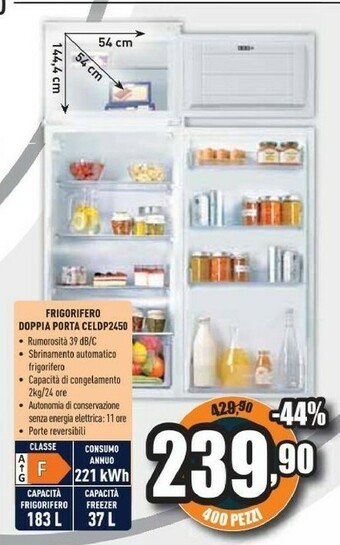 Unieuro Celdp2450 frigorifero con congelatore da incasso 220 l f bianco offerta