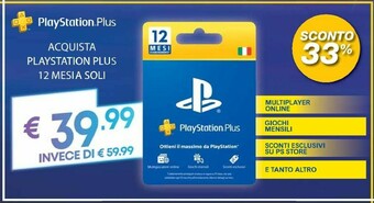 Unieuro Playstation plus offerta