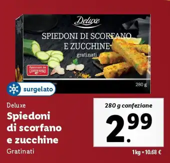 Lidl Deluxe Spiedoni di scorfano e zucchine offerta