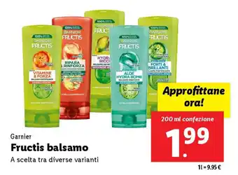 Lidl Garnier Fructis balsamo offerta