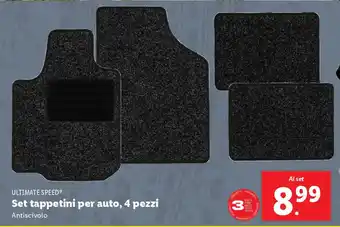 Lidl ULTIMATE SPEED Set tappetini per auto, 4 pezzi offerta