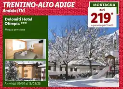 Lidl Dolomiti Hotel Olimpia offerta