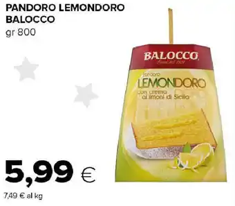 Tigre Pandoro lemondoro BALOCCO offerta