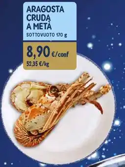 Aragosta cruda a metà