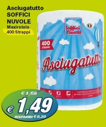 Prix Quality Soffici Nuvole Asciugatutto 400 Strappi offerta