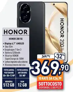 Unieuro HONOR 200 5G offerta