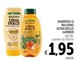 Spazio Conad Shampoo o balsamo ultra dolce GARNIER offerta