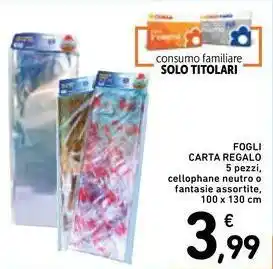 Spazio Conad Fogli carta regalo offerta