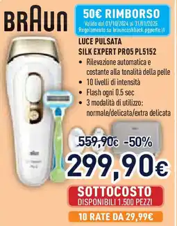 Unieuro BRAUN LUCE PULSATA SILK EXPERT PRO5 PL5152 offerta